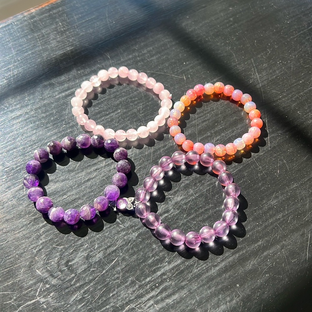 Glass Bead Bundle of 4 Bracelets